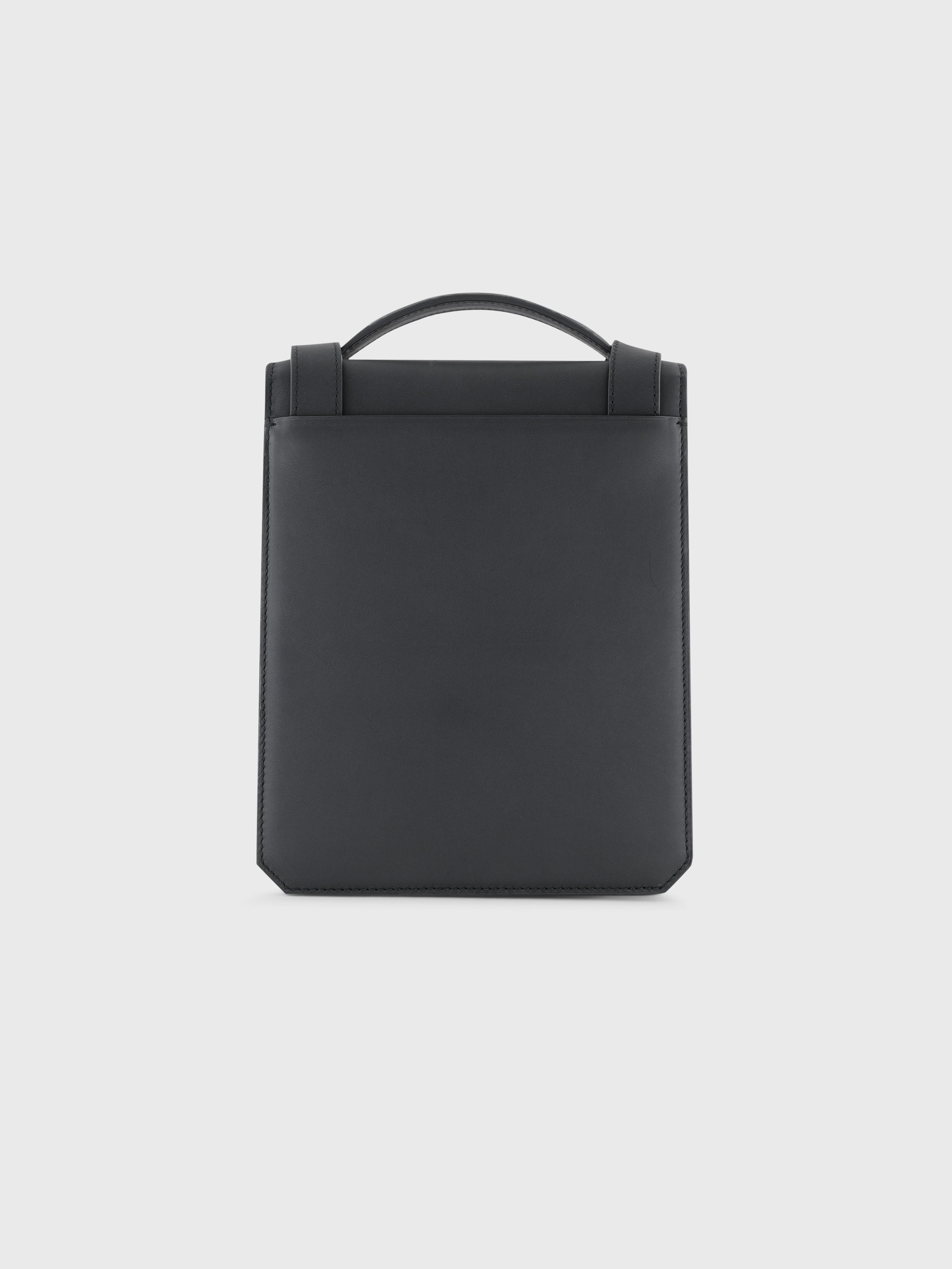 Calfskin Bag with Gold-Finish Zilli Closure Black