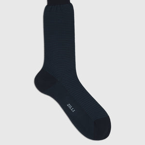 Mid-Calf Socks with Herringbone Pattern Night Forest