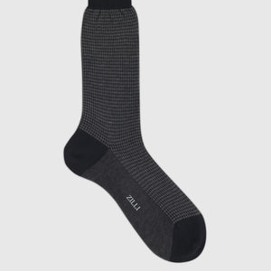 Mid-Calf Socks with Herringbone Pattern Light Charcoal