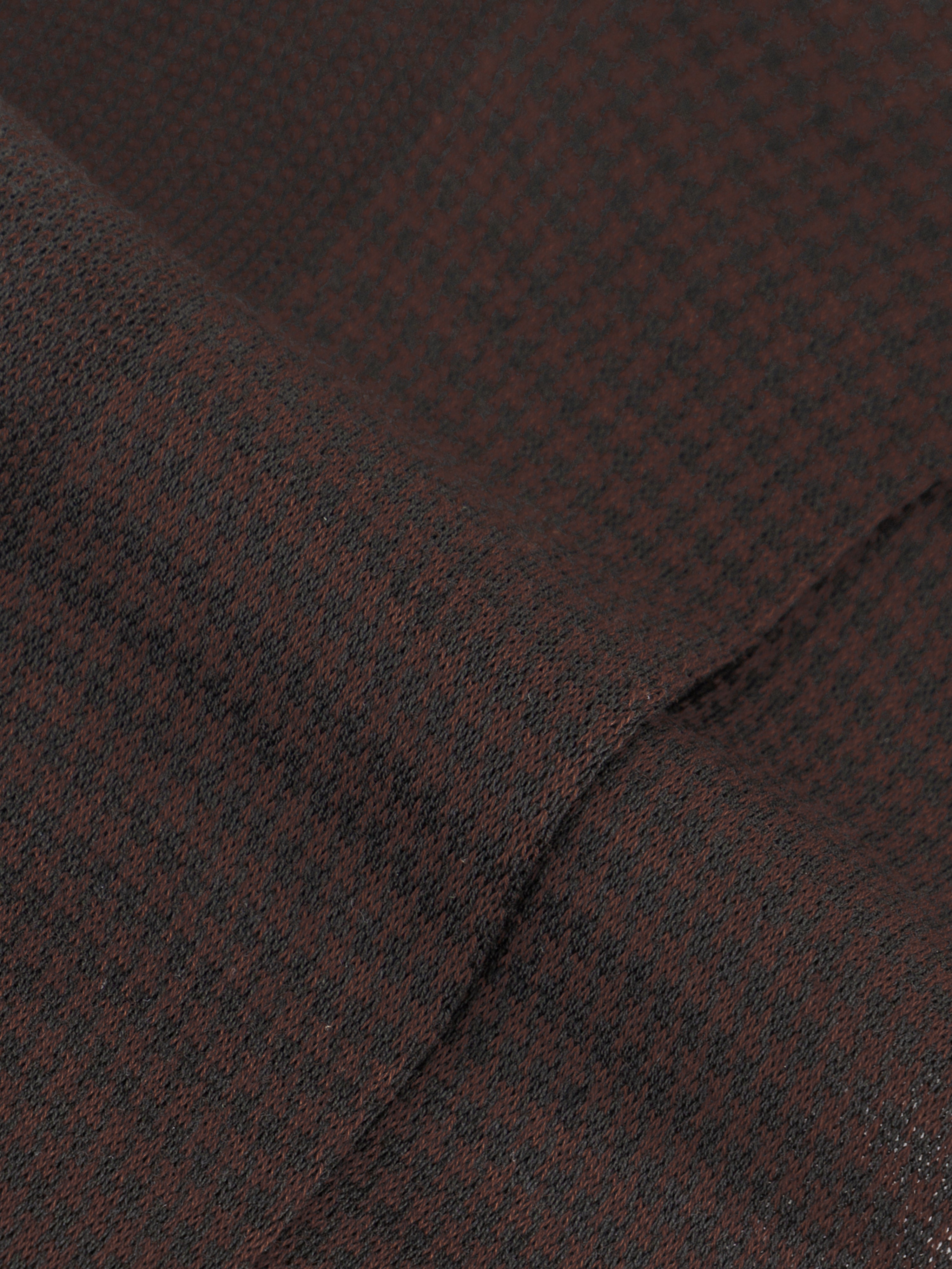 Mid-Calf Socks with Herringbone Pattern Brown