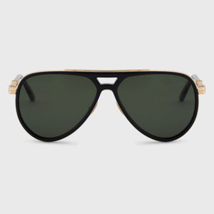 Gradient Aviator Sunglasses - Blue Lenses