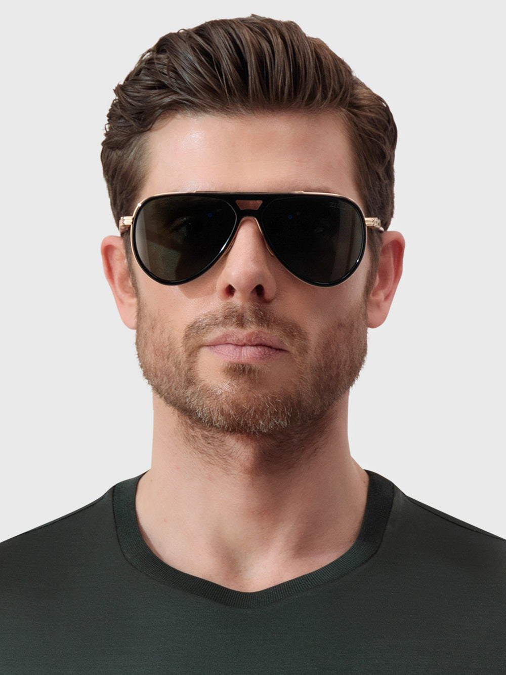 Gradient Aviator Sunglasses - Blue Lenses