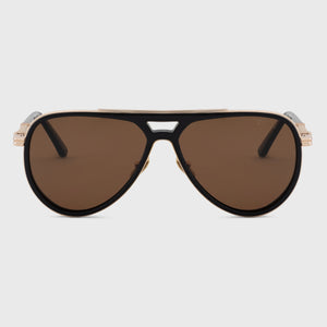 Gradient Aviator Sunglasses - Brown Lenses