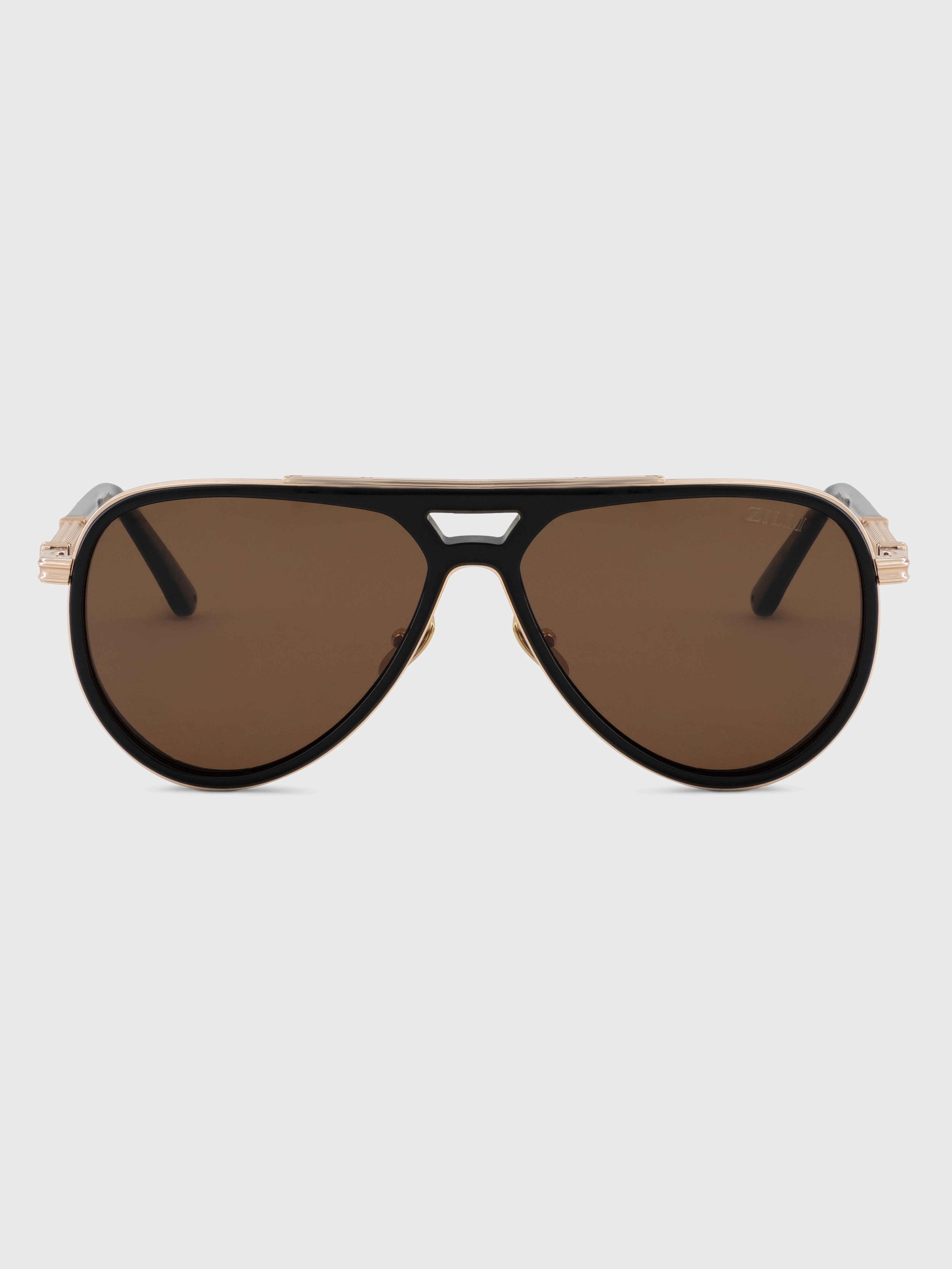 Gradient Aviator Sunglasses - Brown Lenses