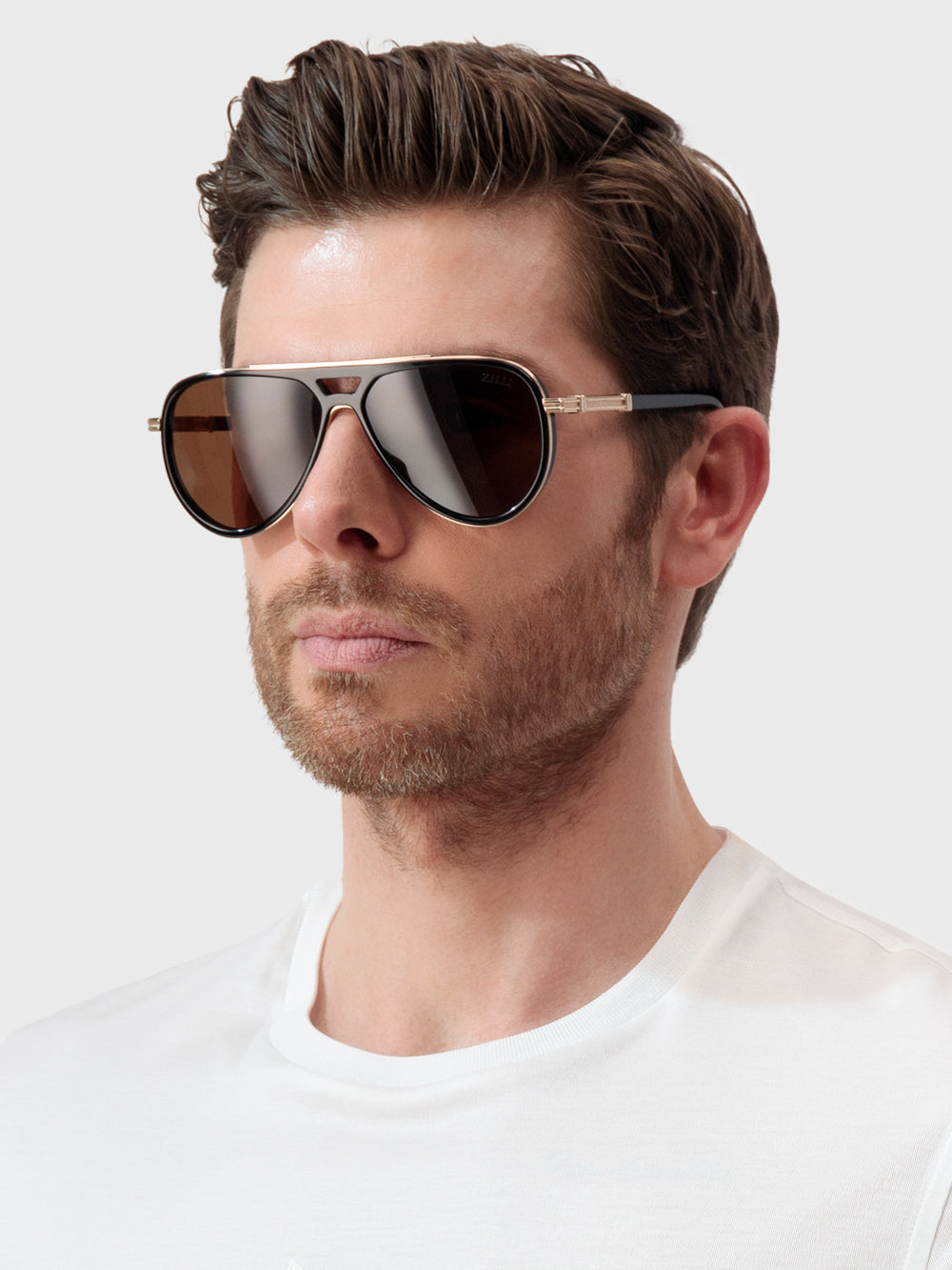 Gradient Aviator Sunglasses - Brown Lenses