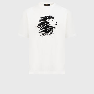 T-Shirt with Head of Lion White