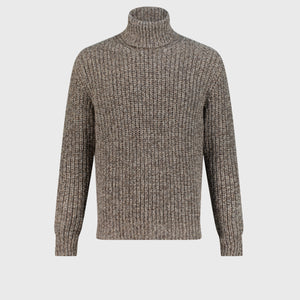 Turtleneck Knit Sweater in Cashmere Stone
