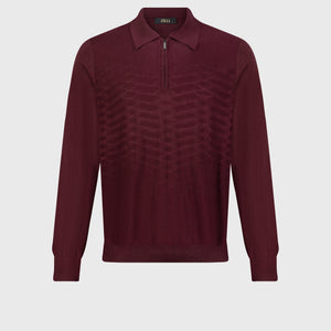 Knit Sweater with Textured Pattern Bordeaux