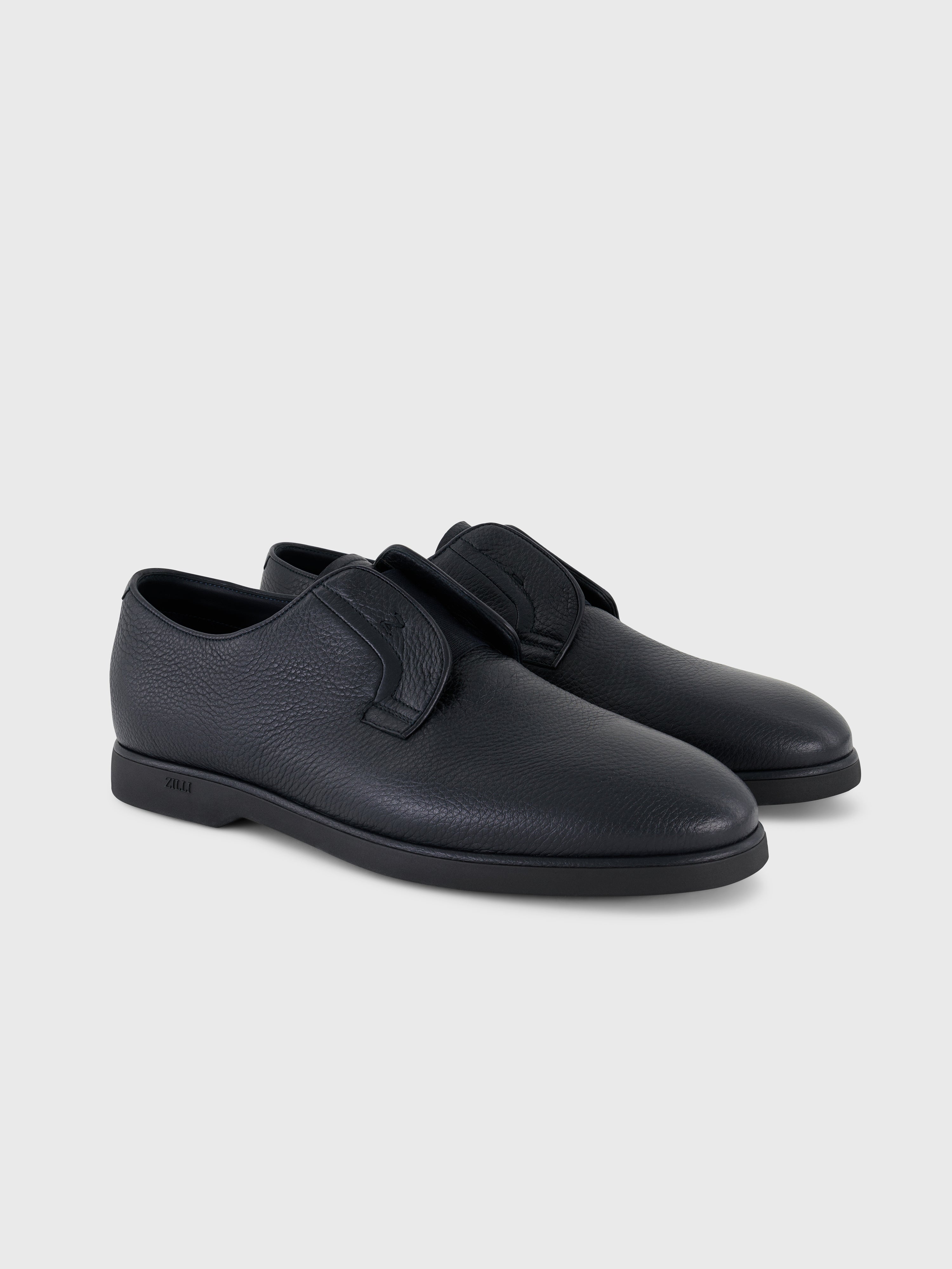 Deerskin Slip-On Shoes Dark Navy