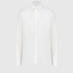 Shirt with Houndstooth Pattern White