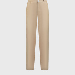 Slim Fit Linen Trousers - Camel