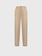 Slim Fit Linen Trousers - Camel