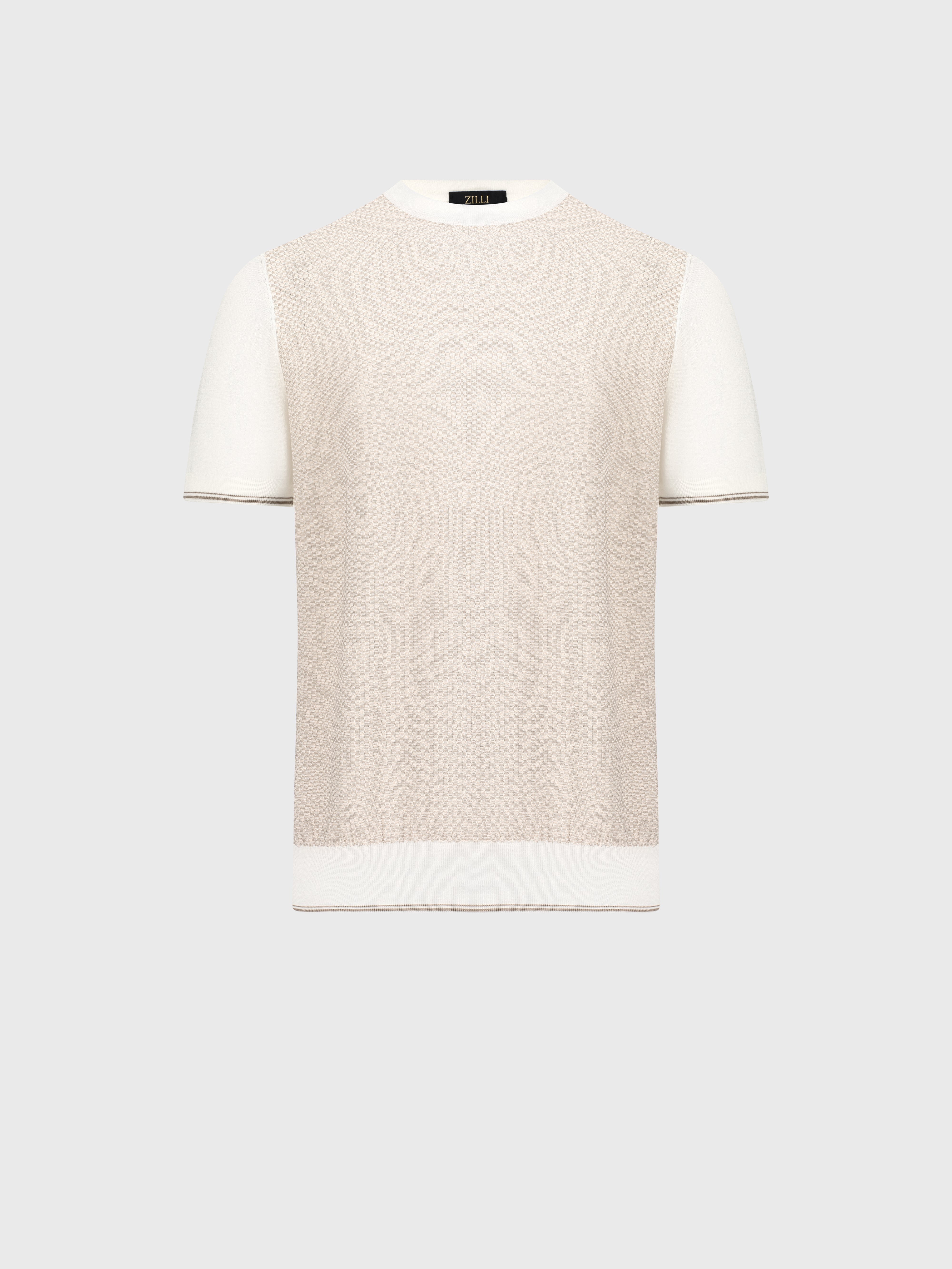 "Basket" Silk and Cotton Knit Shirt - Natural White