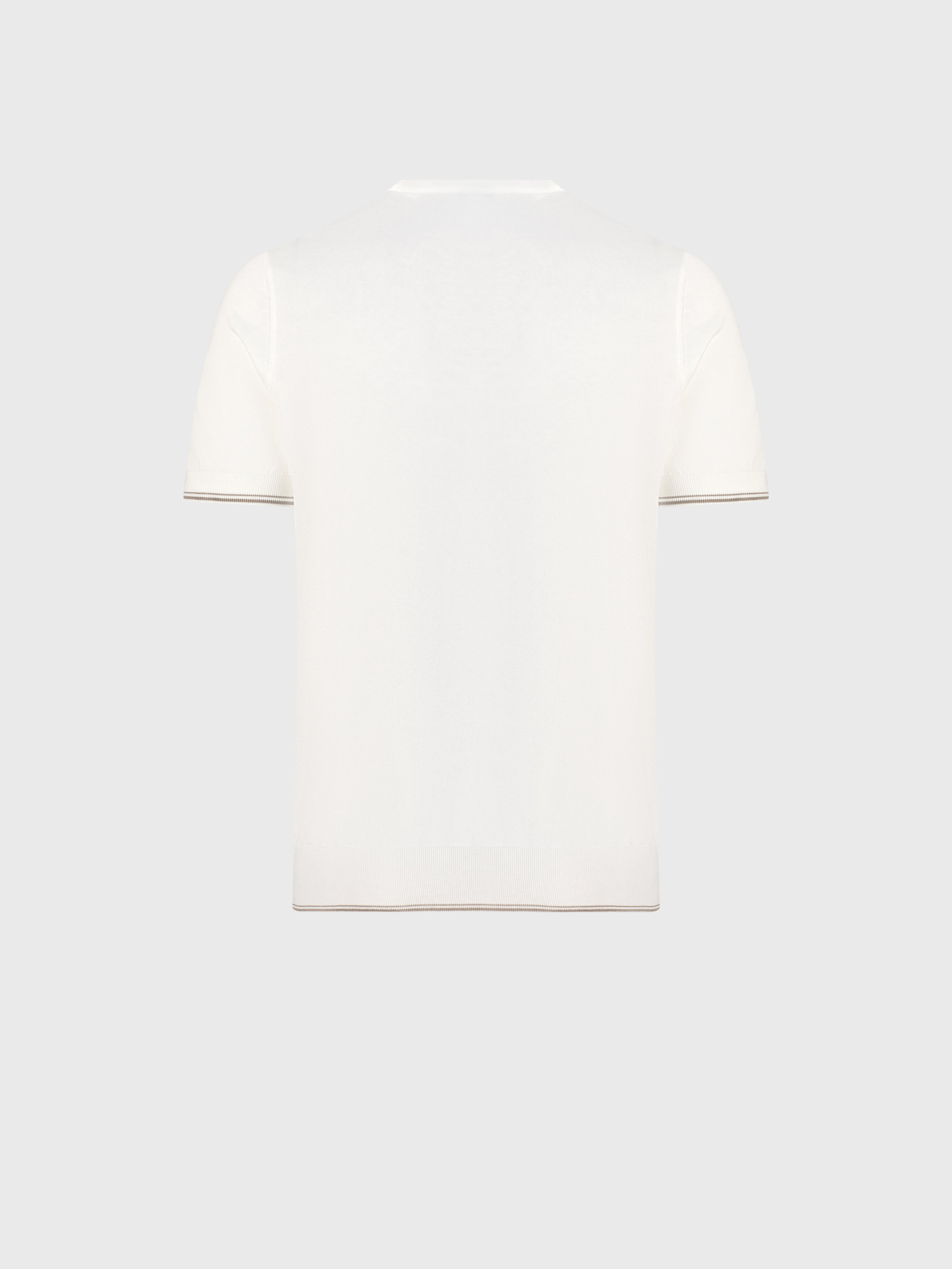 "Basket" Silk and Cotton Knit Shirt - Natural White