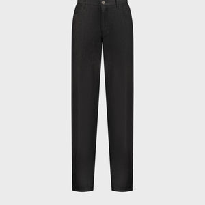 Slim Fit ZILLI Embroidery Denim Cotton Trousers - Black