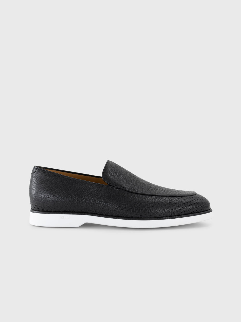 Leather Slip-On Loafers - Black