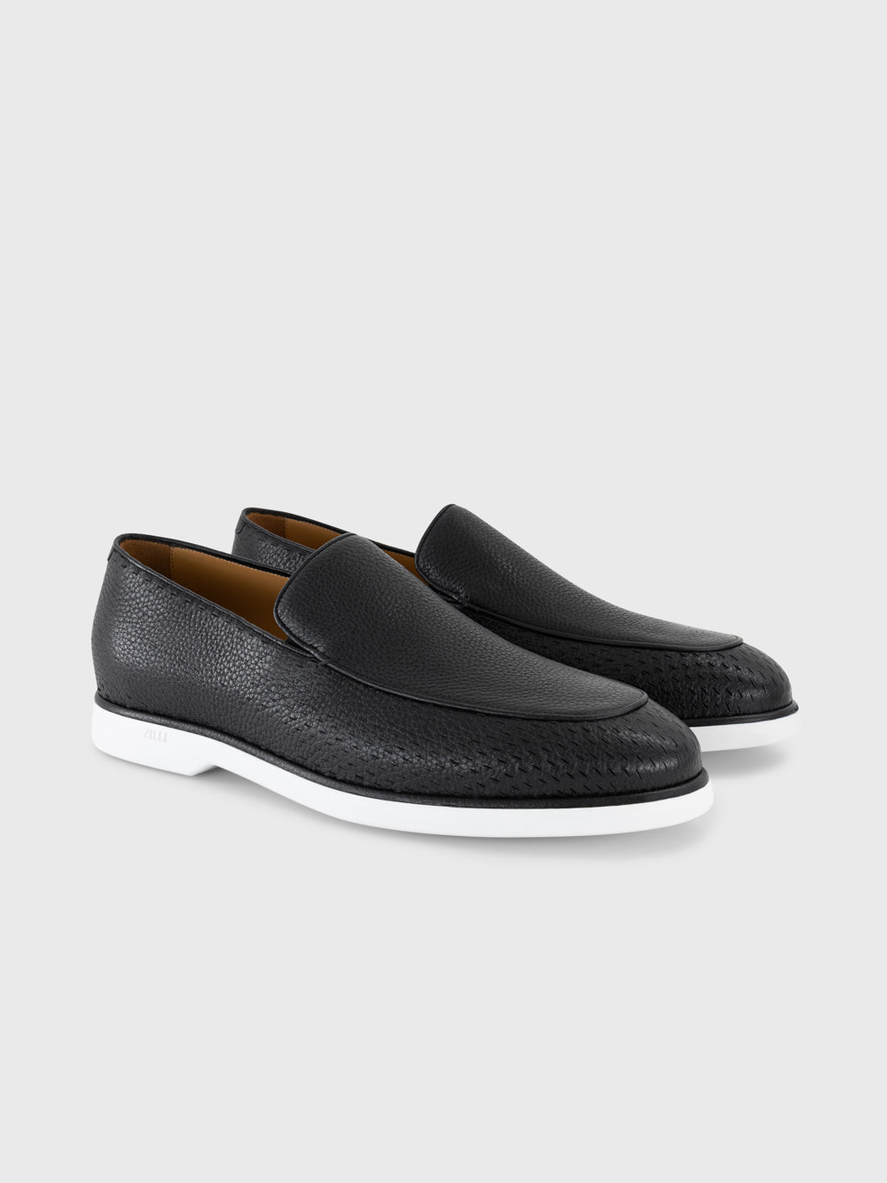 Leather Slip-On Loafers - Black