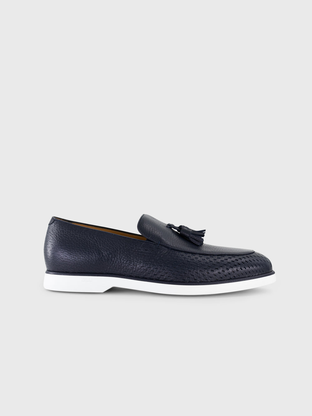 Leather Slip-On Loafers - Dark Navy