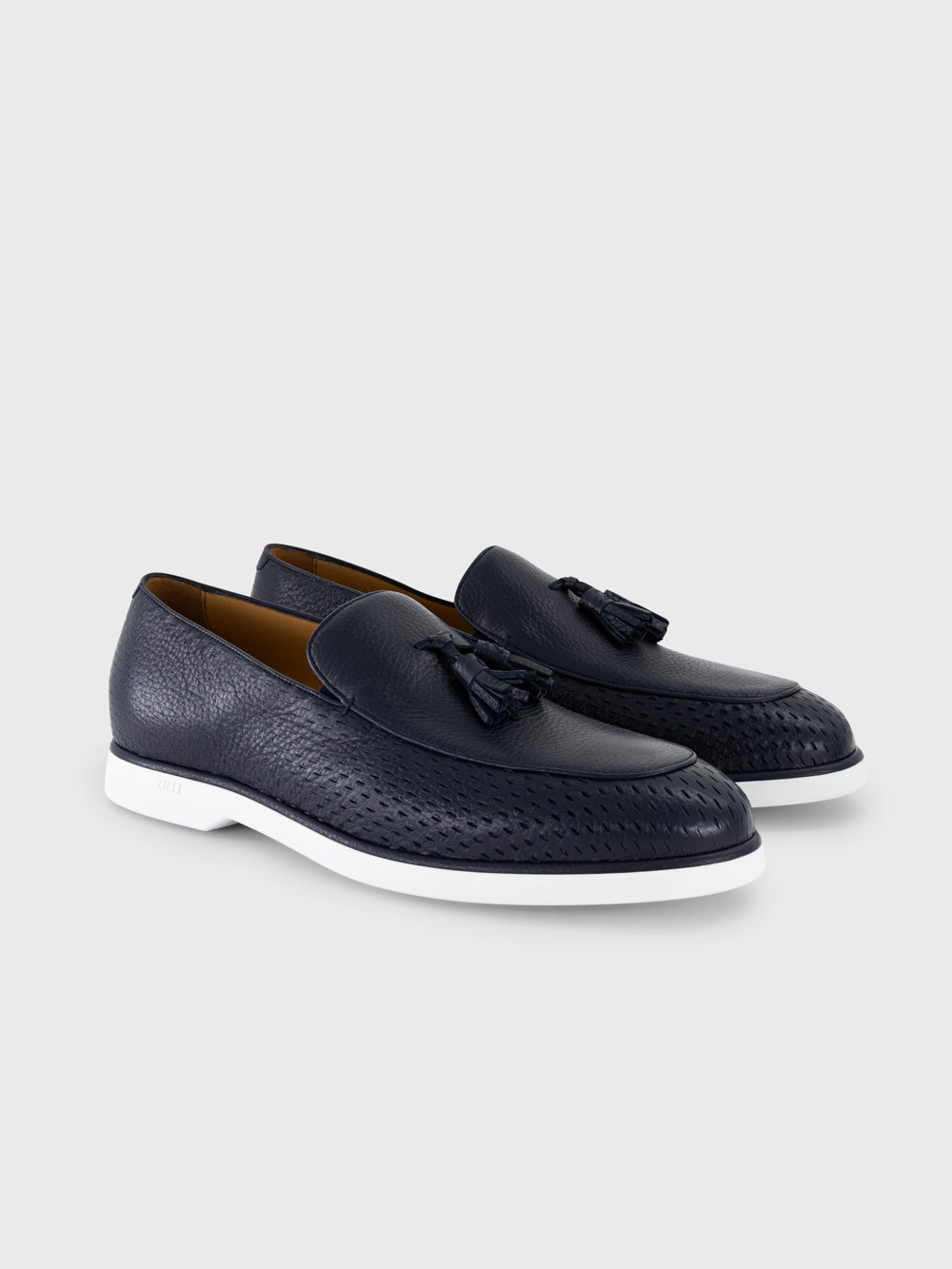 Leather Slip-On Loafers - Dark Navy