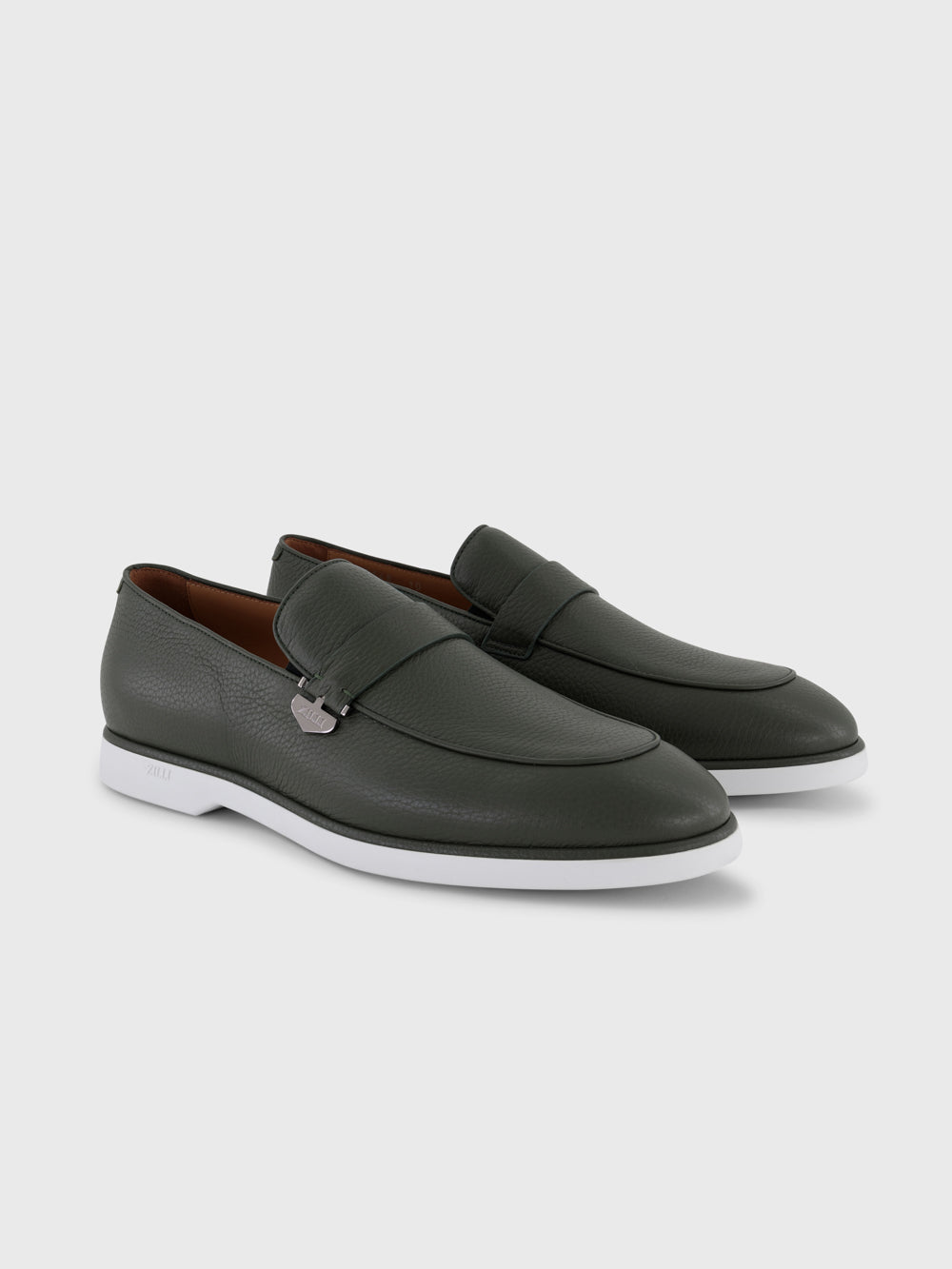 Leather Loafers - Olive Green