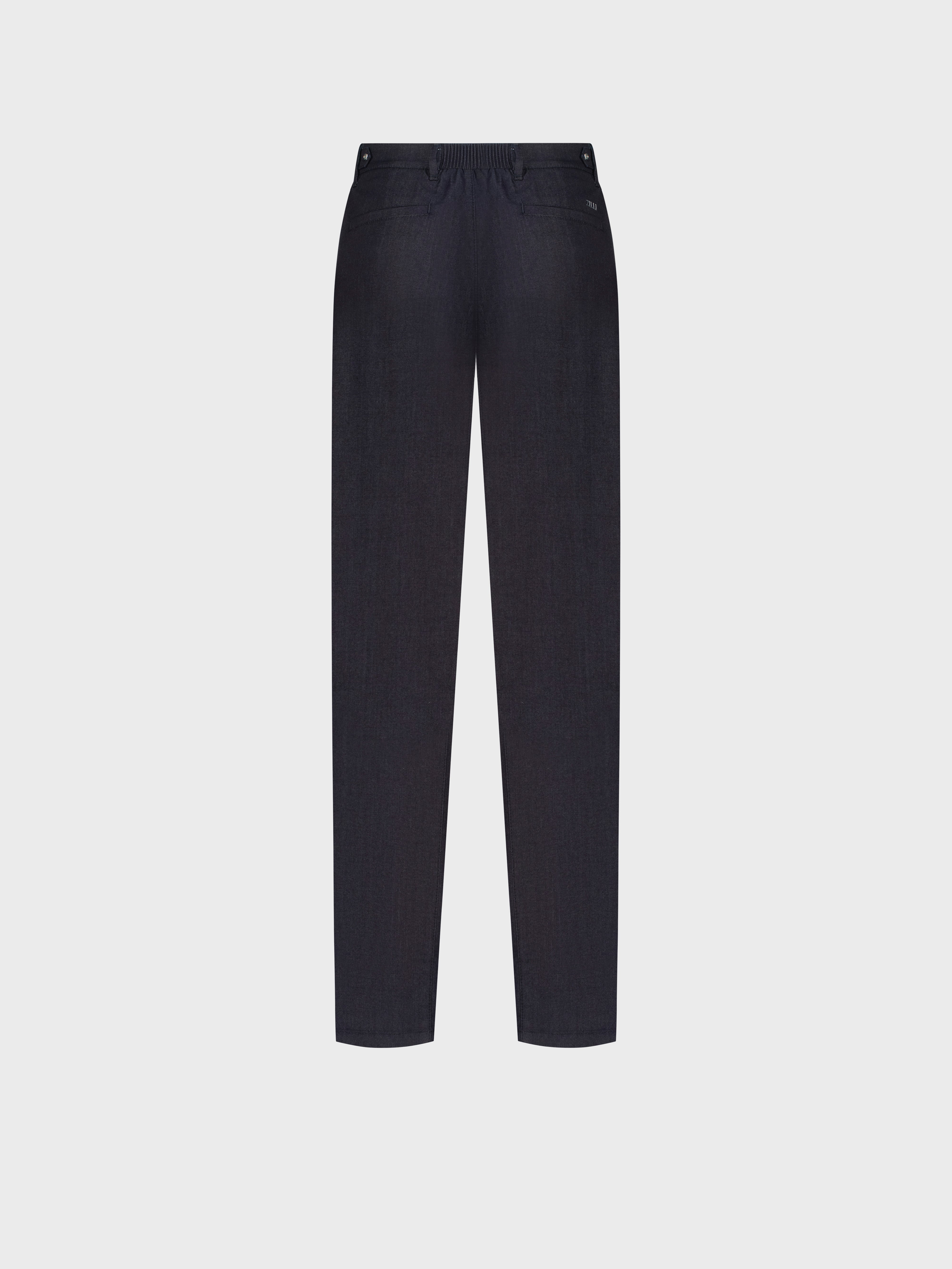 ZILLI "Lettering" Denim Cotton Trousers - Blue Navy