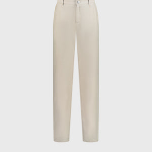 Slim Fit Linen Trousers - Beige