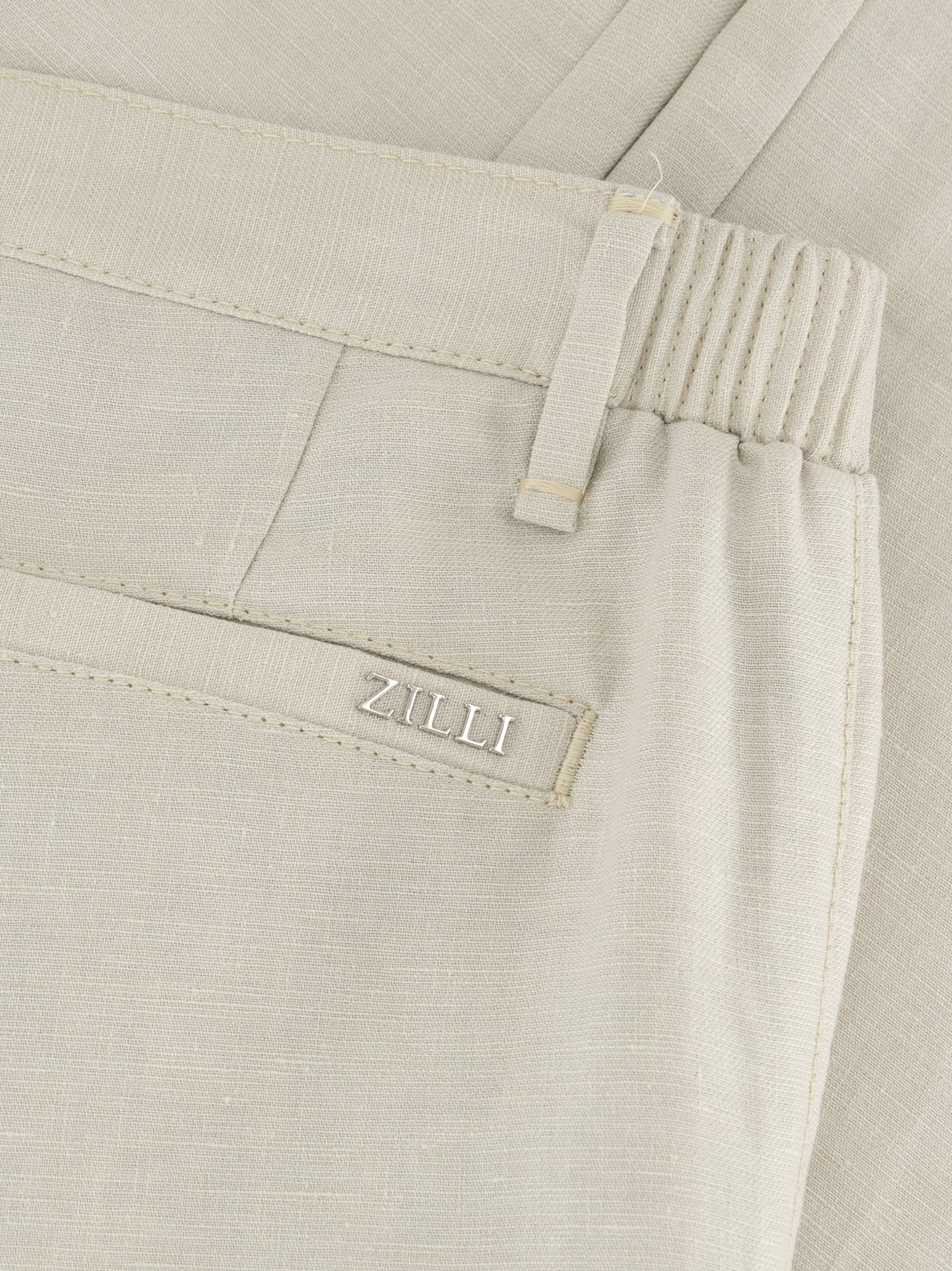 Slim Fit Linen Trousers - Beige
