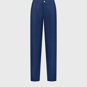 Slim Fit Linen Trousers - Blue Royal