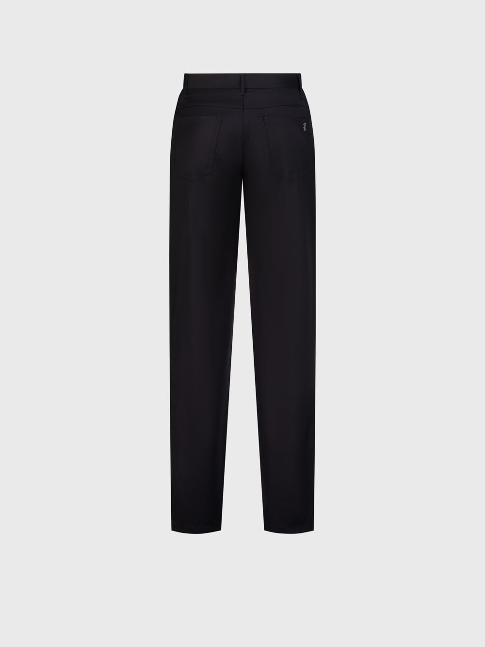 Slim Fit Virgin Wool Trousers - Blue Navy