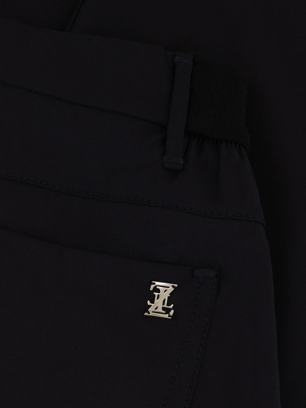 Slim Fit Virgin Wool Trousers - Blue Navy