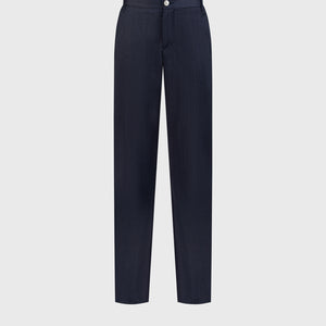 Slim Fit Virgin Wool Trousers - Blue