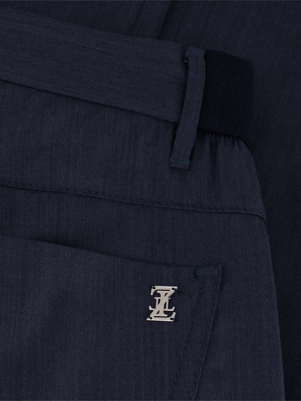Slim Fit Virgin Wool Trousers - Blue
