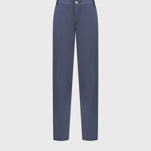 Slim Fit Virgin Wool Trousers - Blue Jeans