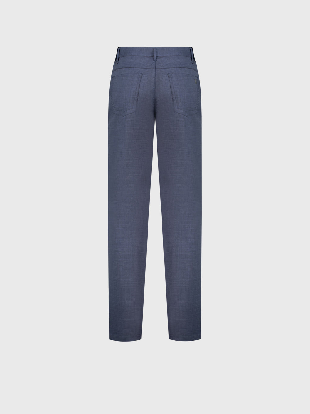 Slim Fit Virgin Wool Trousers - Blue Jeans