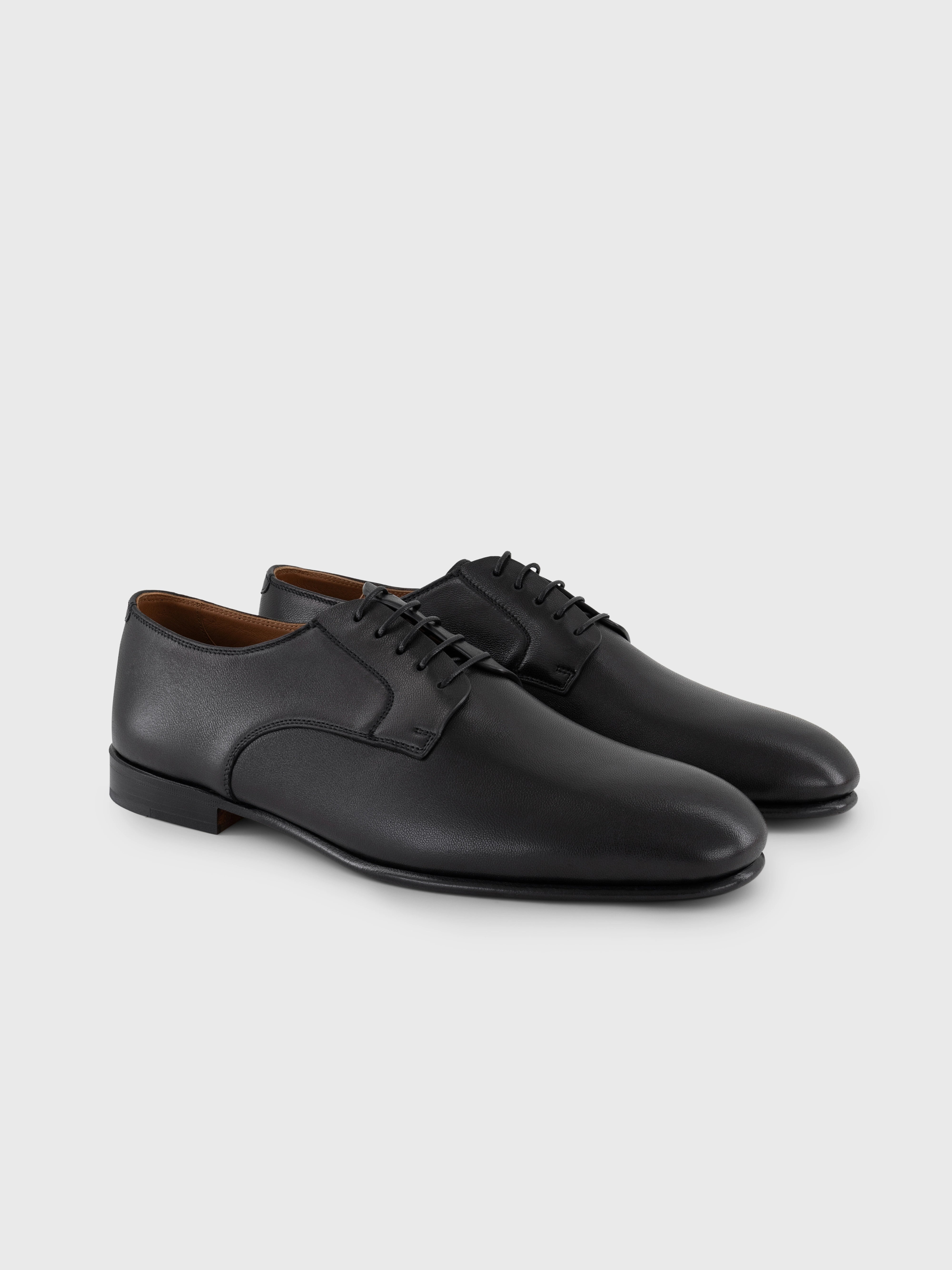 Lace-Up Derby Shoes - Black