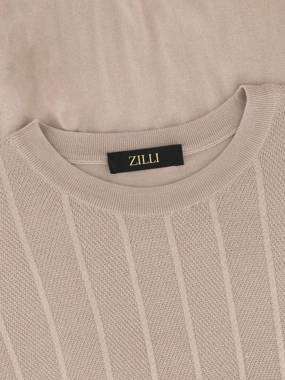 Silk-Knit Stripe Polo Shirt - Pale Fawn