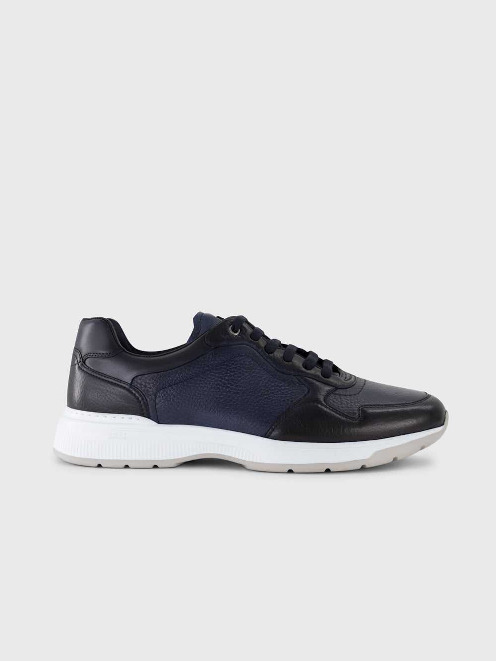 Formal Dyed Leather Low-Top Sneakers - Blue Navy