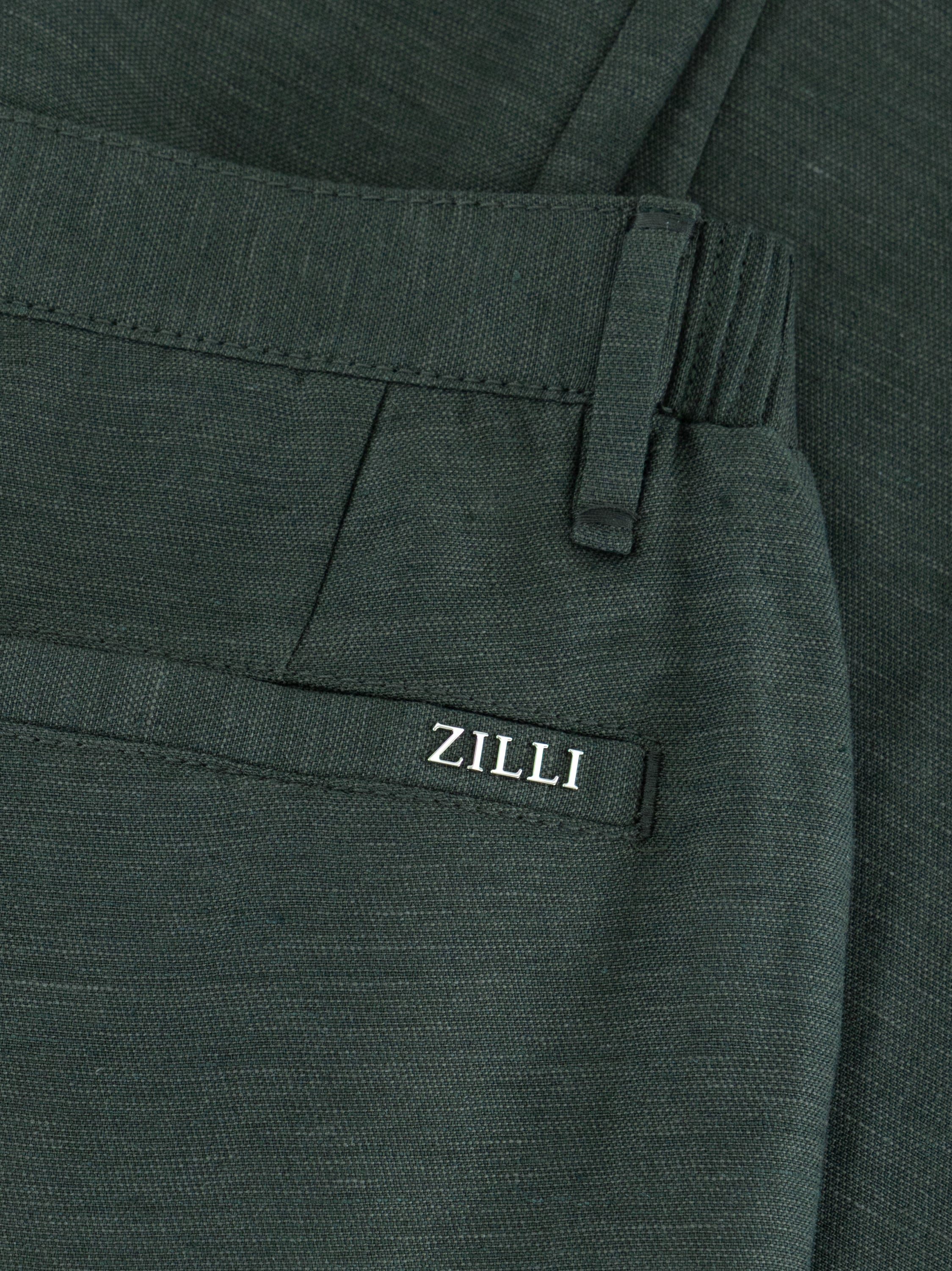 Linen Bermuda Shorts - Deep Military