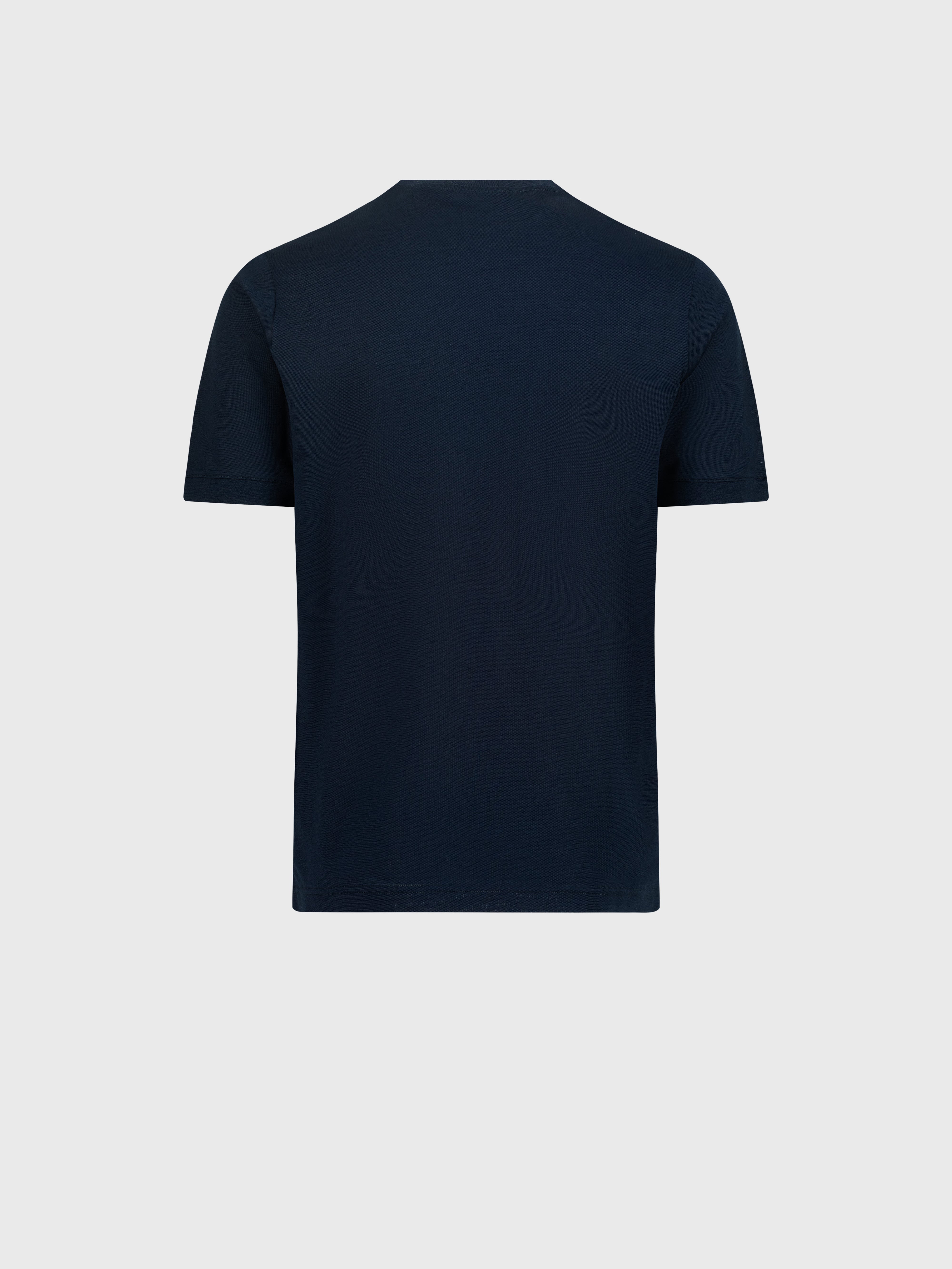 "ZILLI Crest" Embroidery Cotton Shirt - Blue Navy