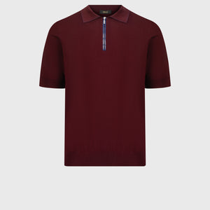 Crocodile-Detailed Silk and Cotton Polo - Deep Cherry