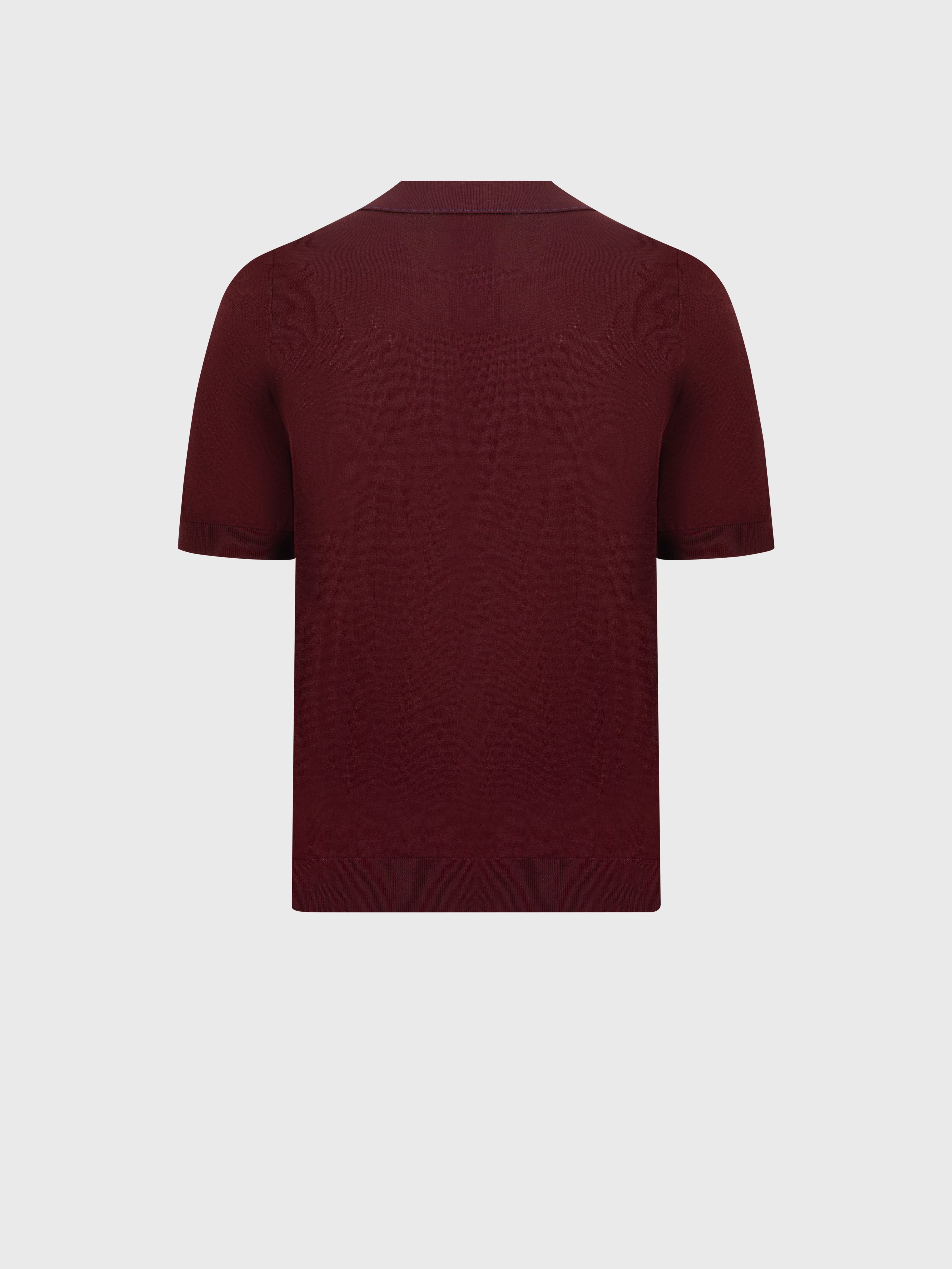 Crocodile-Detailed Silk and Cotton Polo - Deep Cherry