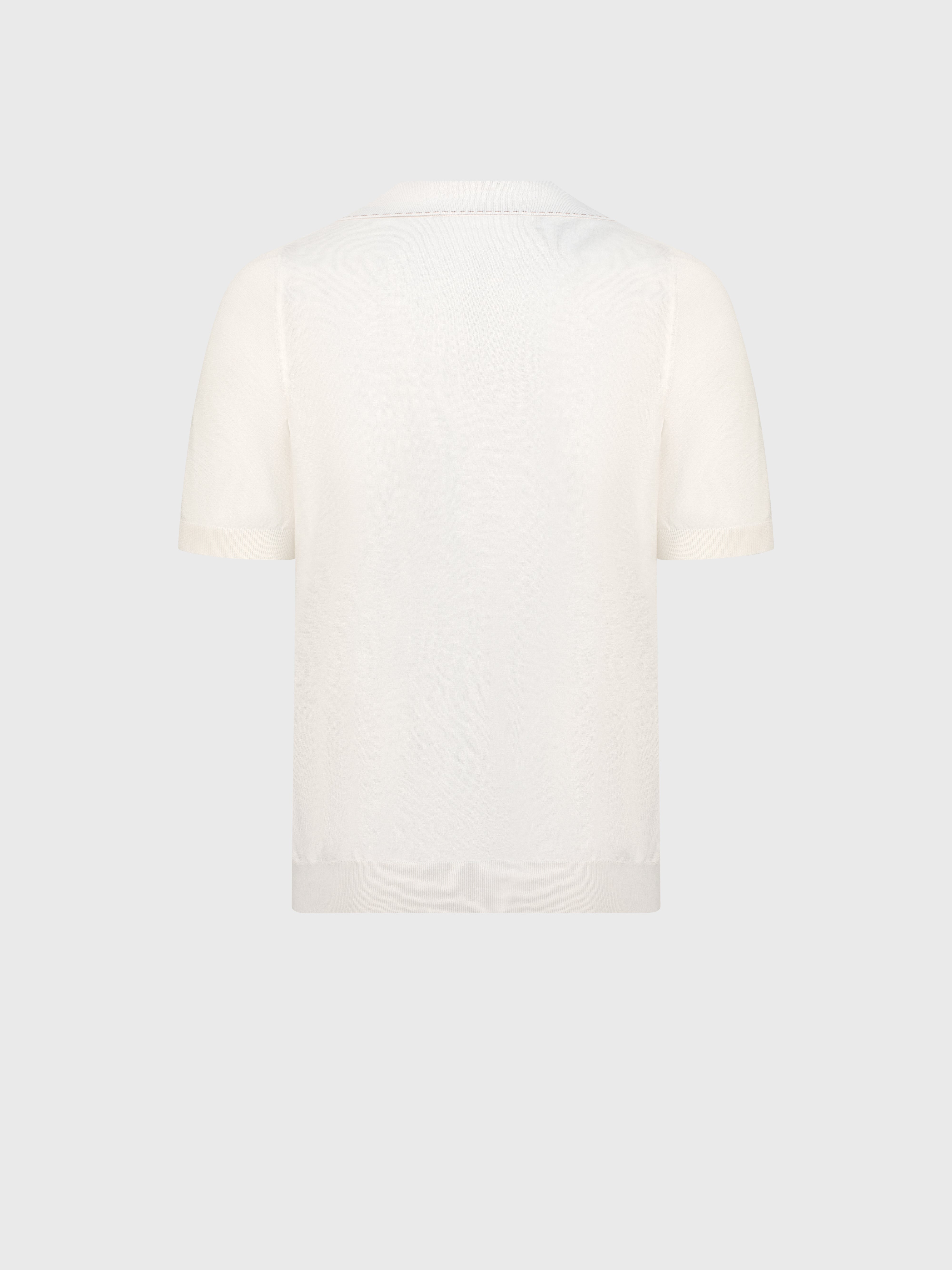 Crocodile-Detailed Silk and Cotton Polo - Natural White