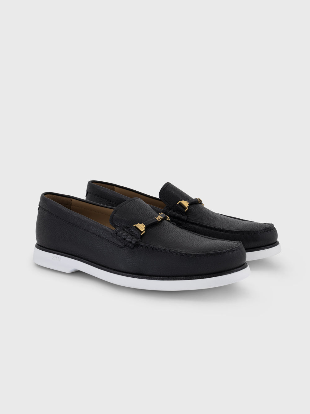 Slip-On Leather Sneakers - Black