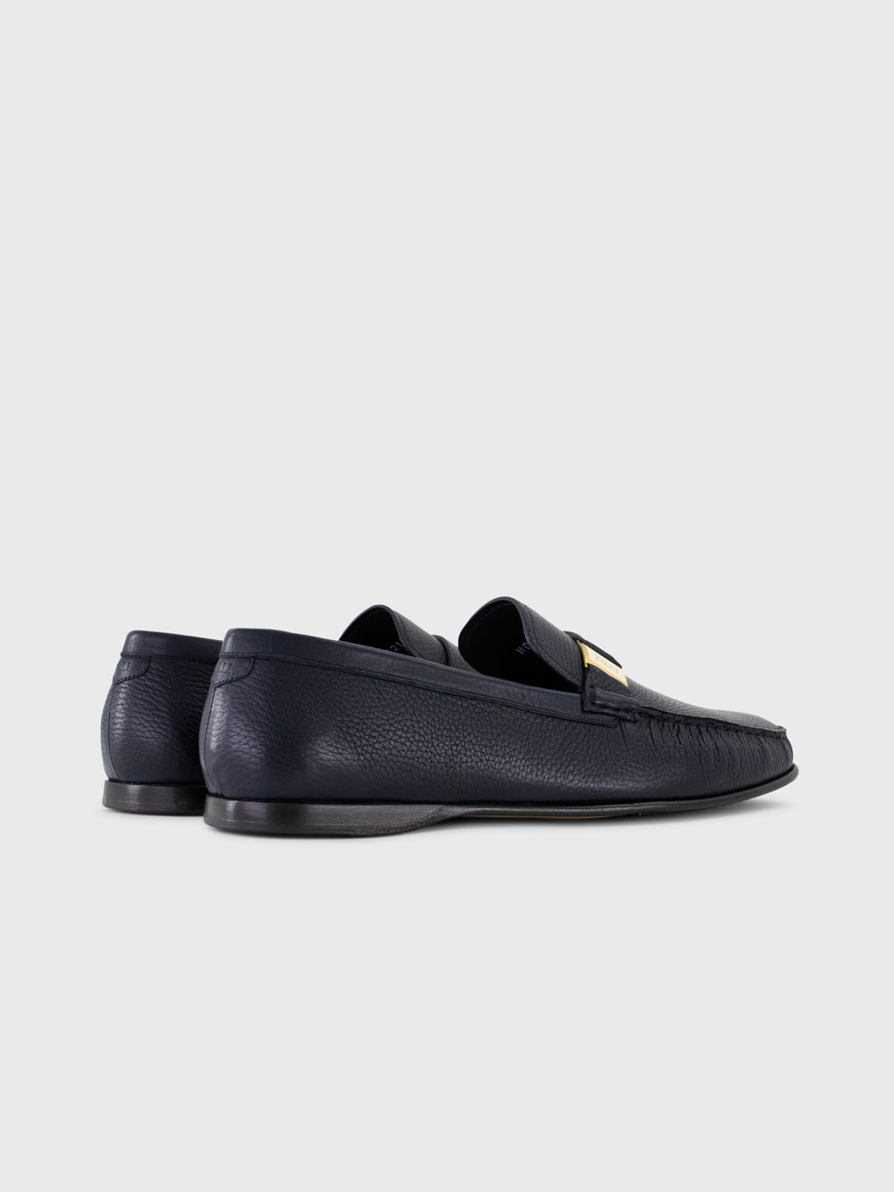 Formal Leather Slip-On Loafers - Dark Navy