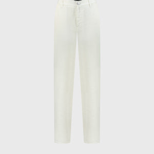 Slim Fit Linen Trousers - White