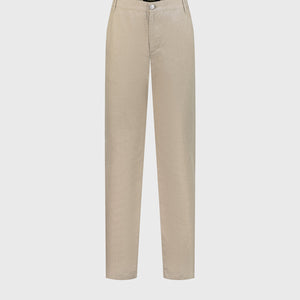 Slim Fit Linen Trousers - Beige