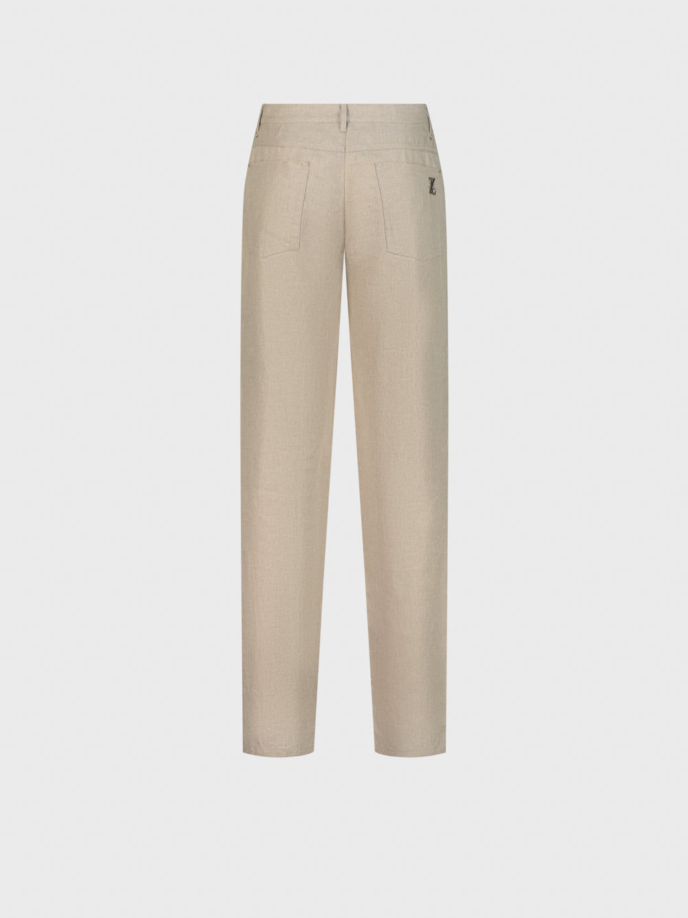 Slim Fit Linen Trousers - Beige