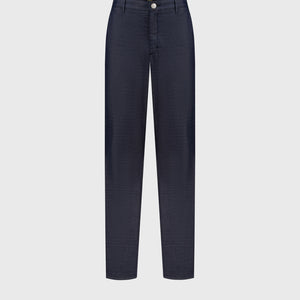 Slim Fit Cotton Trousers - Blue Navy