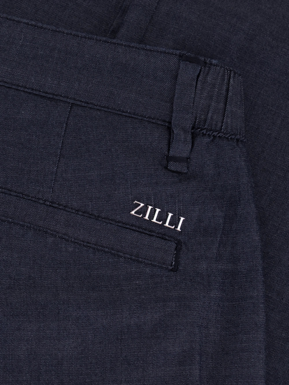 Slim Fit Cotton Trousers - Blue Navy