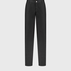 Slim Fit Cotton Trousers - Black